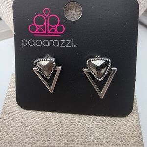 Paparazzi Metallic Silver Geometric Post Earrings (757)